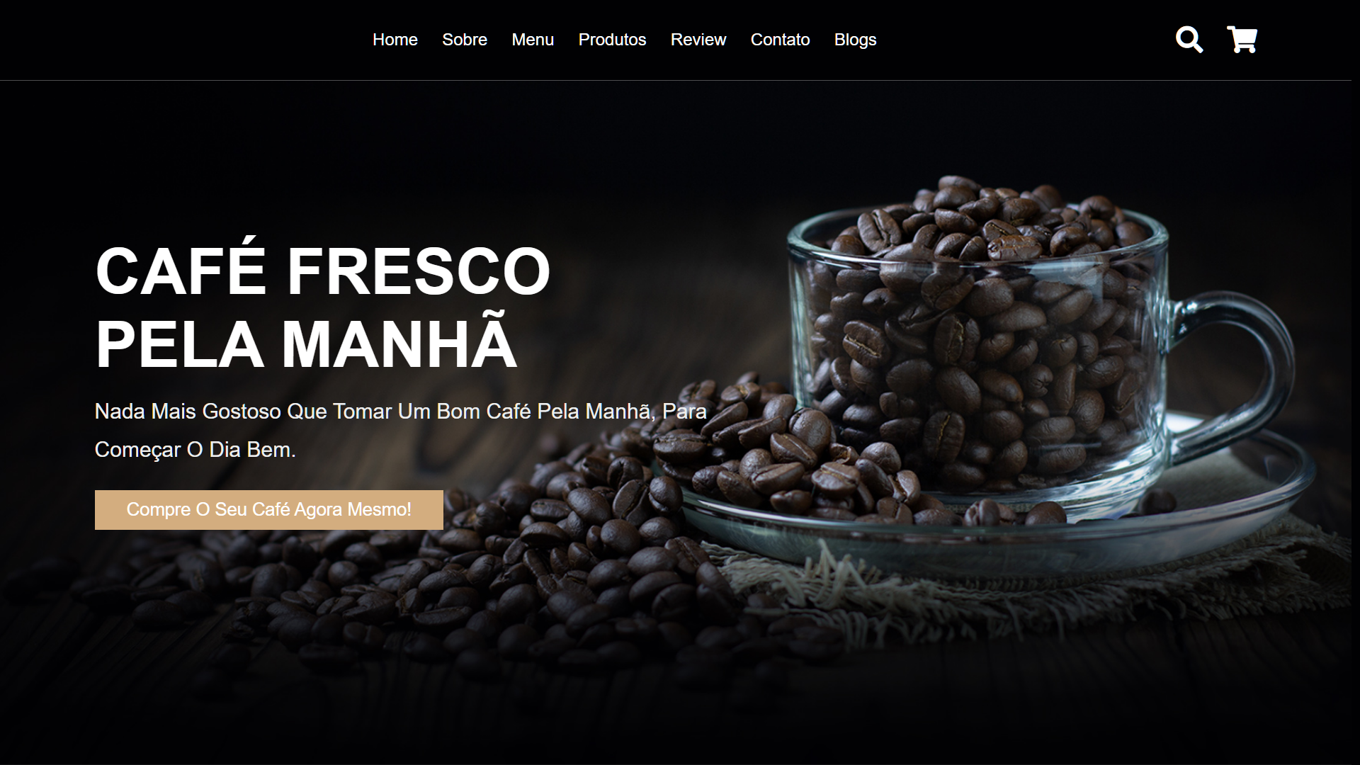 Imagem tirada de um protótipo ecommerce de cafe